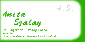 anita szalay business card